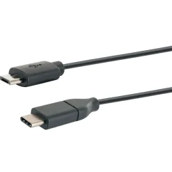 Schwaiger USB-3.1-Adapterkabel 3.1C-Stecker/2.0 Micro 1m schwarz