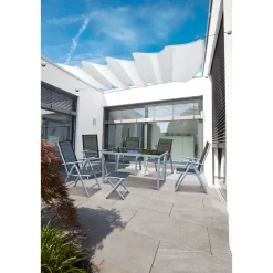 Seilspann-Markise 330 x 200 cm weiß inkl Montagematerial