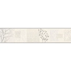 Selbstklebende-Borte Glitzer creme-grau 5 m