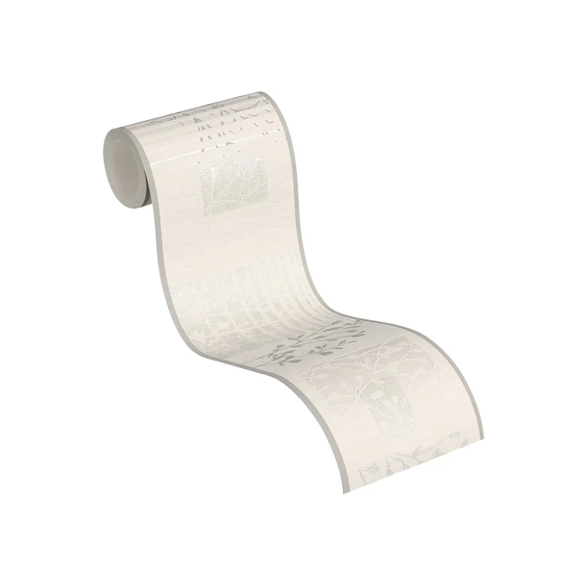 Selbstklebende-Borte Glitzer creme-grau 5 m