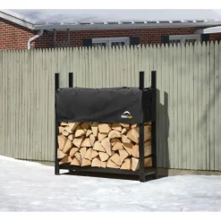 ShelterLogic Kaminholzregal Traglast 1.000 kg Inkl. Abdeckung 36,3x119,4x118,9cm