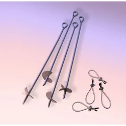 ShelterLogic Weidezelt Zubehör Bodenanker 4 Stück 69cm Silber