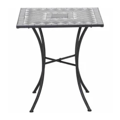 Siena Garden Bistrotisch Como 64 x 64 x 71 cm Stahlgestell schwarz