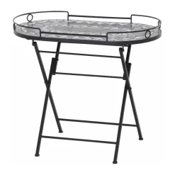 Siena Garden Serviertisch Como 41 x 67,5 x 60 cm matt schwarz/dunkelgrau