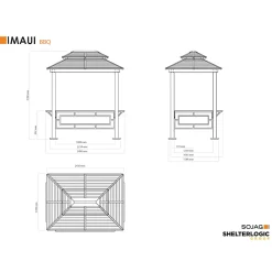Sojag Pavillon BBQ Maui 158x249x278cm Holzoptik