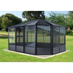 Sojag Pavillon Kaltwintergarten Charleston 1212 383,6x383,6x280,89cm Anthrazit