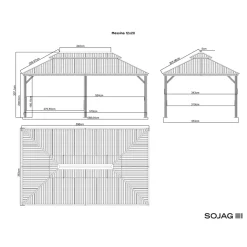 Sojag Pavillon Messina 1220 inkl. Moskitonetz 363x598x307,1cm Anthrazit