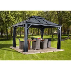 Sojag Pavillon Mykonos 1012 inkl. Moskitonetz 299x364x291cm Basaltgrau