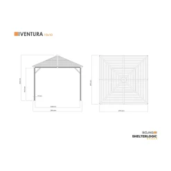 Sojag Pavillon Ventura 1010 295,5x295,5x260,5cm Basaltgrau