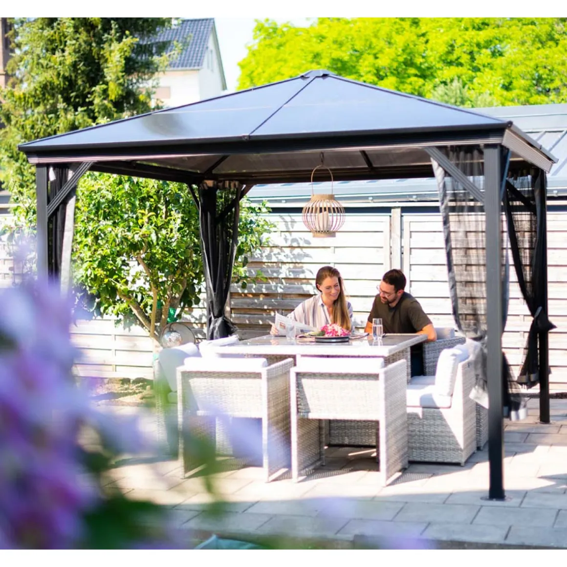 Sojag Pavillon Verona 1010 inkl. Moskitonetz 298,3x298,3x261cm Anthrazit