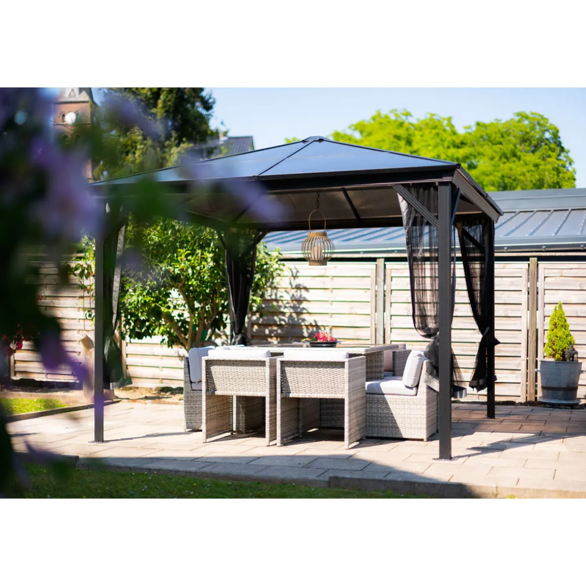 Sojag Pavillon Verona 1010 inkl. Moskitonetz 298,3x298,3x261cm Anthrazit