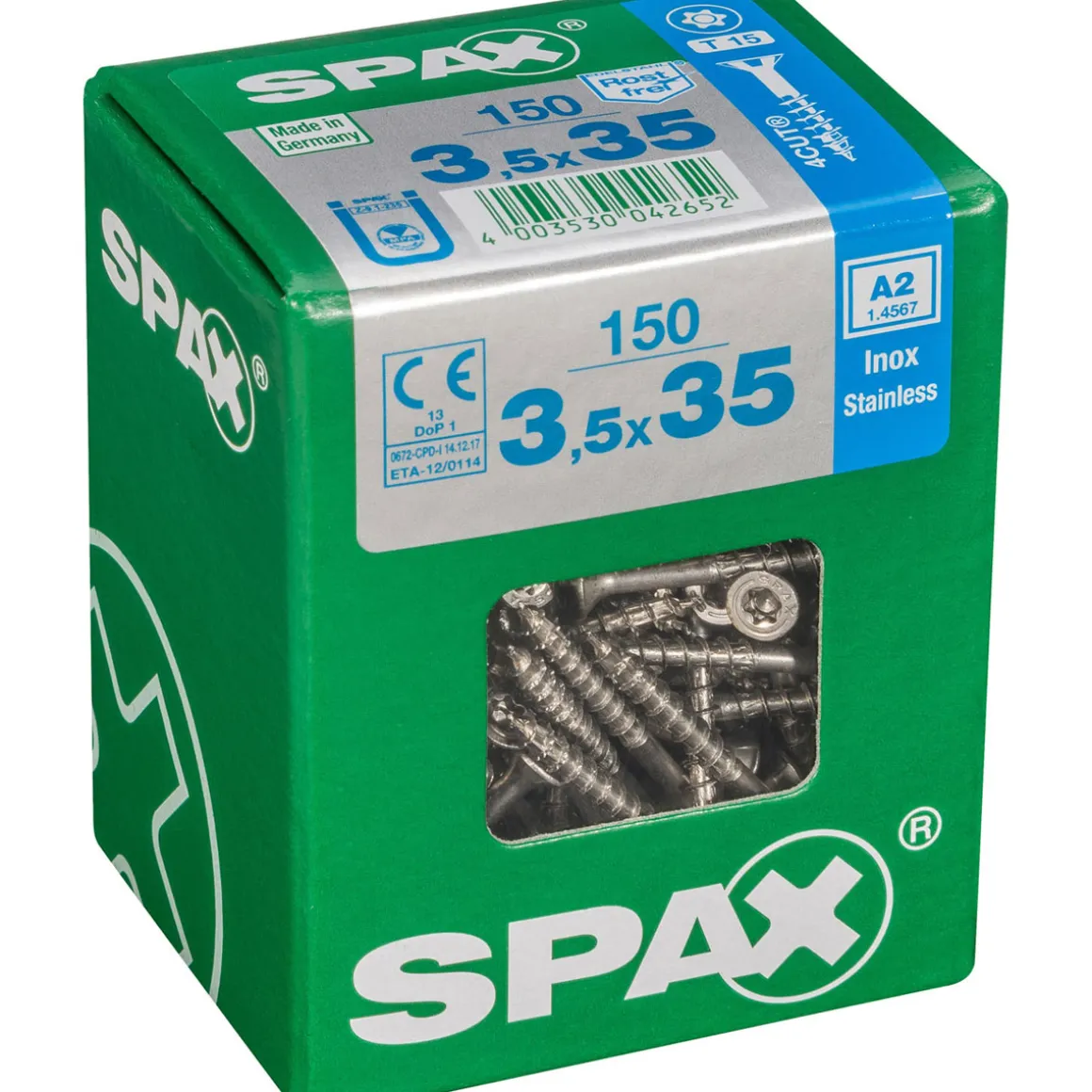 Spax Edelstahlschrauben Senkkopf 3,5 x 35 LP 150 Stück