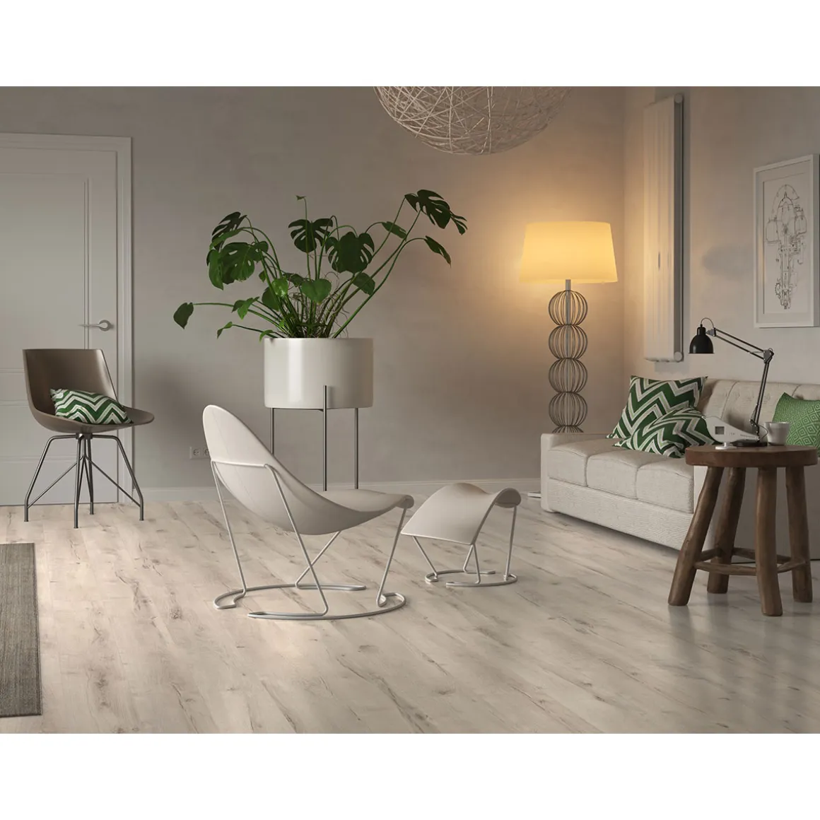 Specht Laminat Aqua Eiche creme 128,5x19,2x0,8 cm