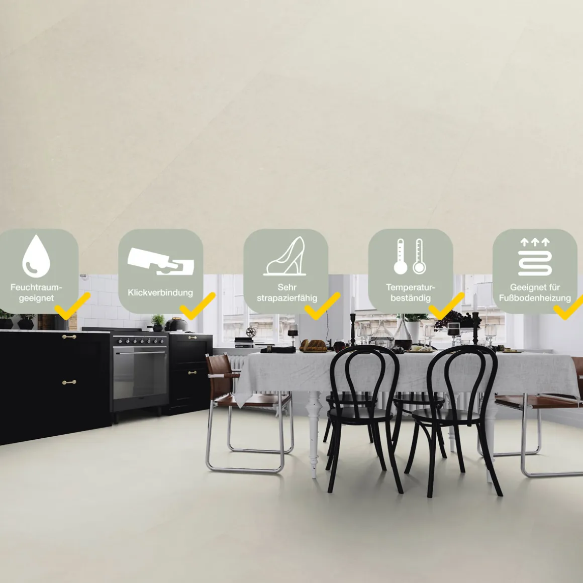 Specht Vinylboden Vinyl SPC Ambiente Fliese Alaska 610 x 304,8 x 4,8 mm