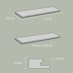 Specht Vinylboden Vinyl SPC Ambiente Fliese Alaska 610 x 304,8 x 4,8 mm