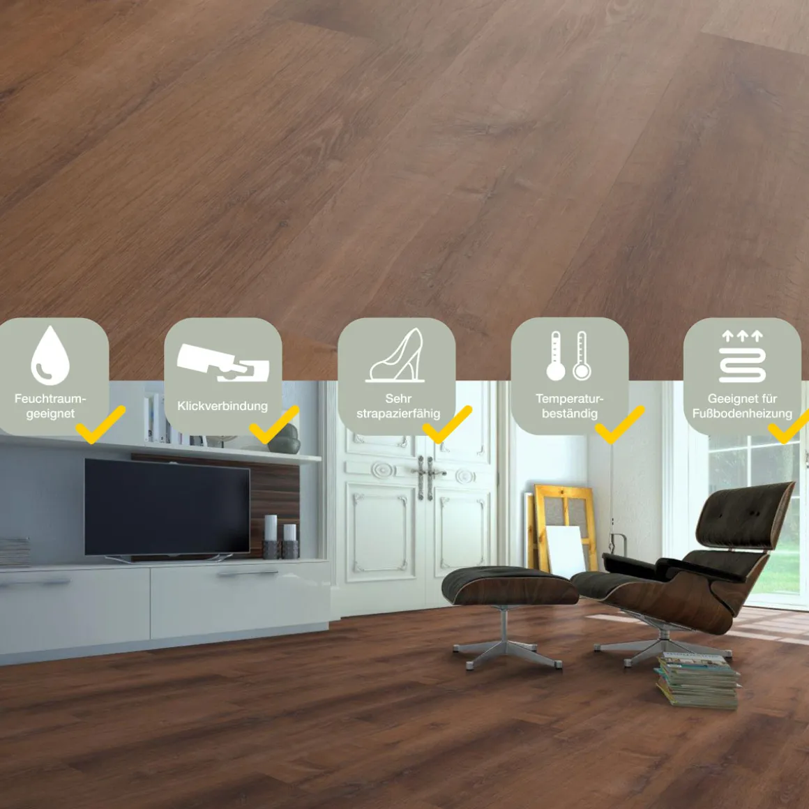 Specht Vinylboden Vinyl SPC Ambiente Goldeiche 1220 x 230 x 4,8mm