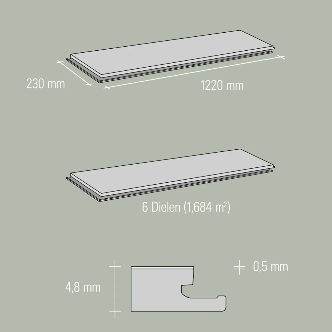 Specht Vinylboden Vinyl SPC Ambiente Honig Eiche 1220 x 230 x 4,8 mm