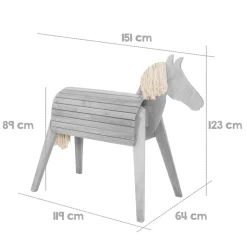 Spielpferd grau 64 x 123 x 151 cm
