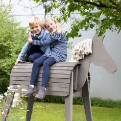 Spielpferd grau 64 x 123 x 151 cm