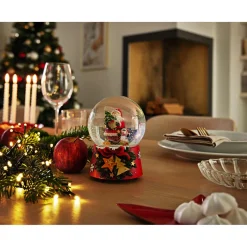 Spieluhr Schneekugel Santa sortiert Poly 14,5 cm