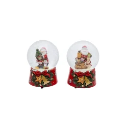 Spieluhr Schneekugel Santa sortiert Poly 14,5 cm