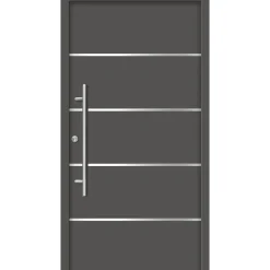 SplenDoor Premium-Haustür Passivedoor Visby RC2 energiesparend einbruchsicher anthrazit 100 x 210 cm links