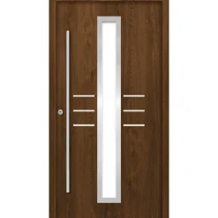 SplenDoor Premium-Haustür Passivedoor Lund RC2 energiesparend einbruchsicher nussbaum 110 x 210 cm links