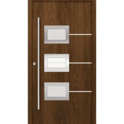 SplenDoor Premium-Haustür Passivedoor Bergen energiesparend nussbaum 100 x 210 cm links