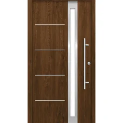 SplenDoor Premium-Haustür Passivedoor Umea RC2 energiesparend einbruchsicher nussbaum 100 x 210 cm rechts