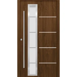 SplenDoor Premium-Haustür Passivedoor Uppsala energiesparend nussbaum 100 x 200 cm links