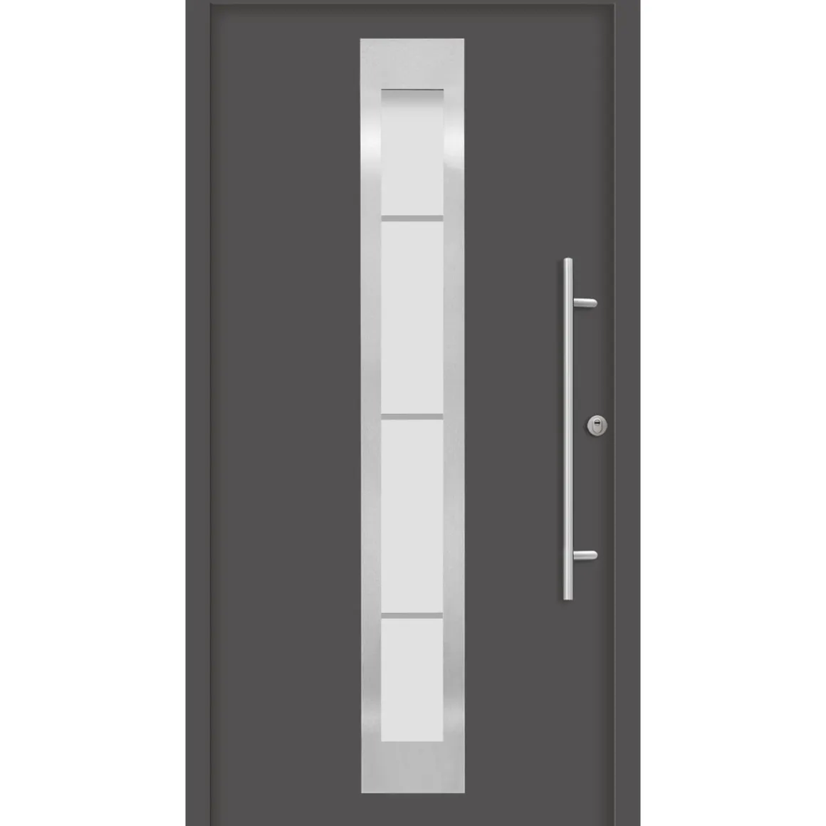 SplenDoor Premium-Haustür Passivedoor Malmo RC2 energiesparend einbruchsicher anthrazit 110 x 210 cm rechts