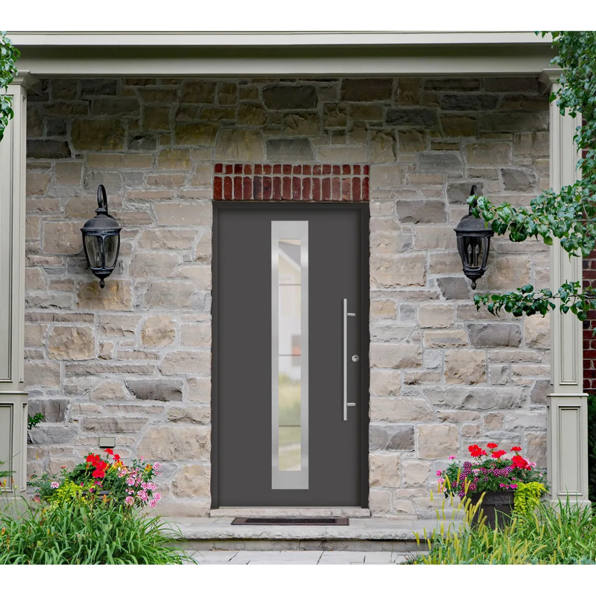 SplenDoor Premium-Haustür Passivedoor Malmo RC2 energiesparend einbruchsicher anthrazit 110 x 210 cm rechts