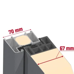 SplenDoor Premium-Haustür Passivedoor Uppsala energiesparend anthrazit 100 x 210 cm links