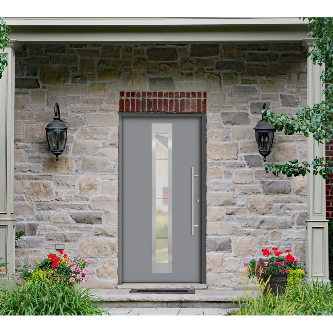 SplenDoor Premium-Haustür Passivedoor Malmo RC2 energiesparend einbruchsicher grau 110 x 210 cm rechts