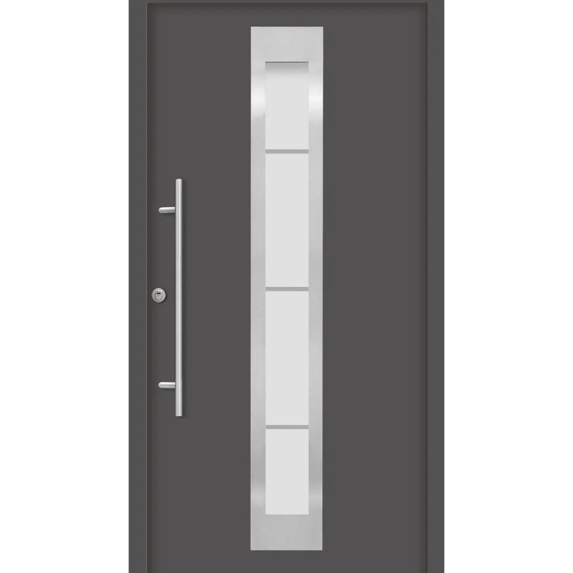 SplenDoor Premium-Haustür Passivedoor Malmo RC2 energiesparend einbruchsicher anthrazit 100 x 200 cm links