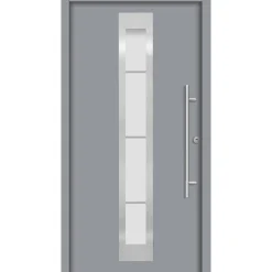 SplenDoor Premium-Haustür Passivedoor Malmo RC2 energiesparend einbruchsicher grau 100 x 200 cm rechts
