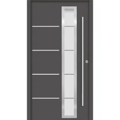 SplenDoor Premium-Haustür Passivedoor Uppsala RC2 energiesparend einbruchsicher anthrazit 110 x 210 cm rechts
