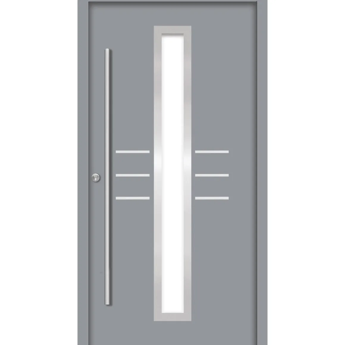 SplenDoor Premium-Haustür Passivedoor Lund energiesparend grau 100 x 200 cm links