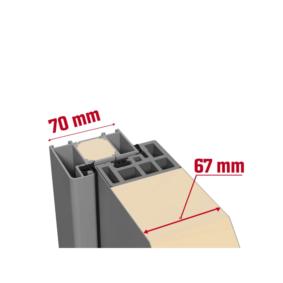 SplenDoor Premium-Haustür Passivedoor Lund energiesparend grau 100 x 200 cm links