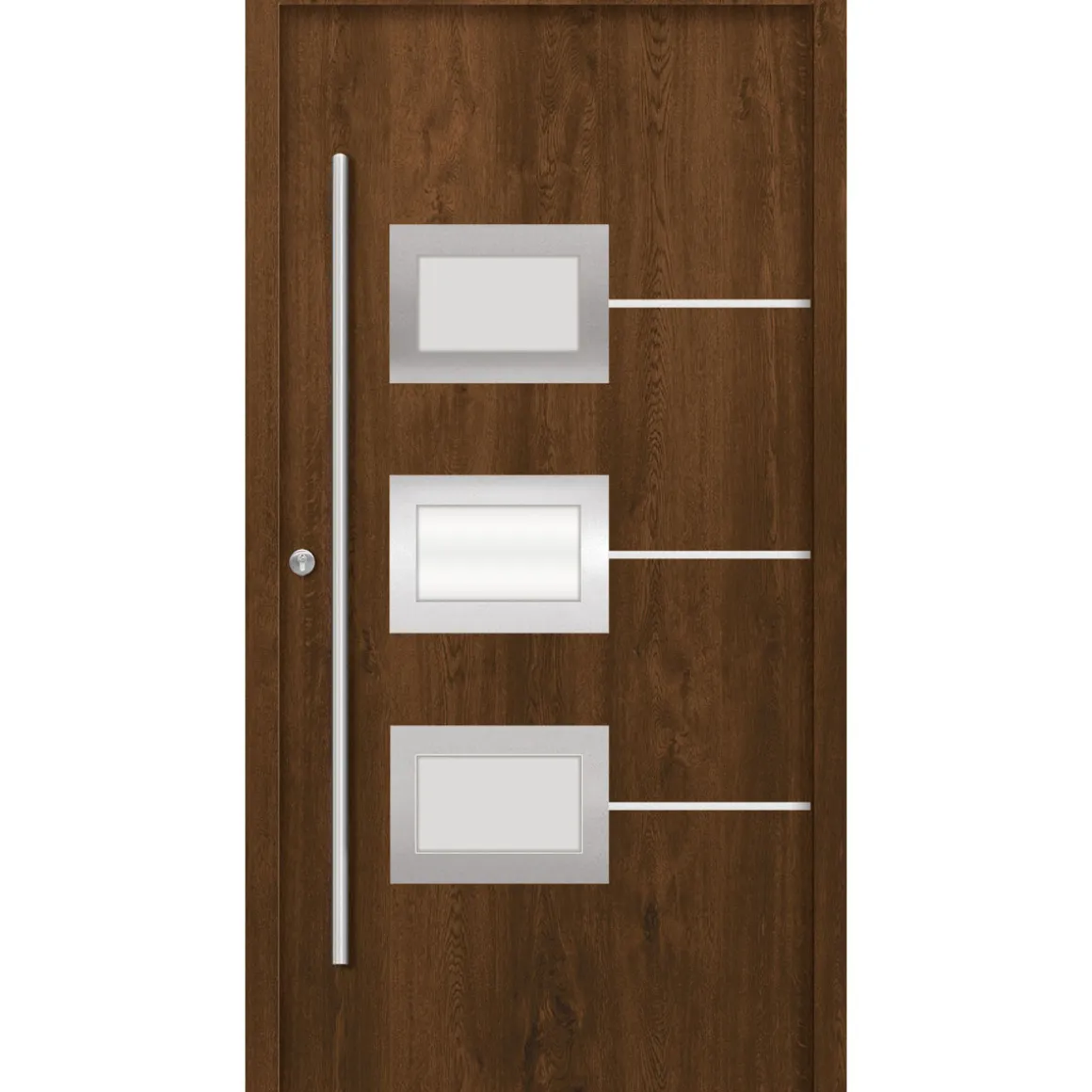 SplenDoor Premium-Haustür Passivedoor Bergen energiesparend nussbaum 110 x 210 cm links