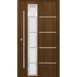 SplenDoor Premium-Haustür Passivedoor Uppsala RC2 energiesparend einbruchsicher nussbaum 110 x 210 cm links