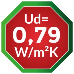 SplenDoor Premium-Haustür Passivedoor Lund RC2 energiesparend einbruchsicher grau 100 x 200 cm links