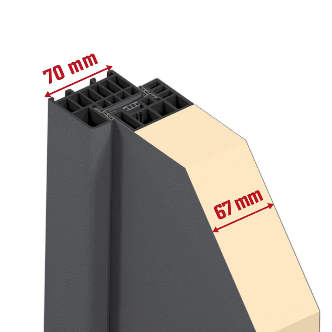 SplenDoor Sicherheits-Nebeneingangstuer NS3 RC2 auf Maß, Anthrazit, Rechts