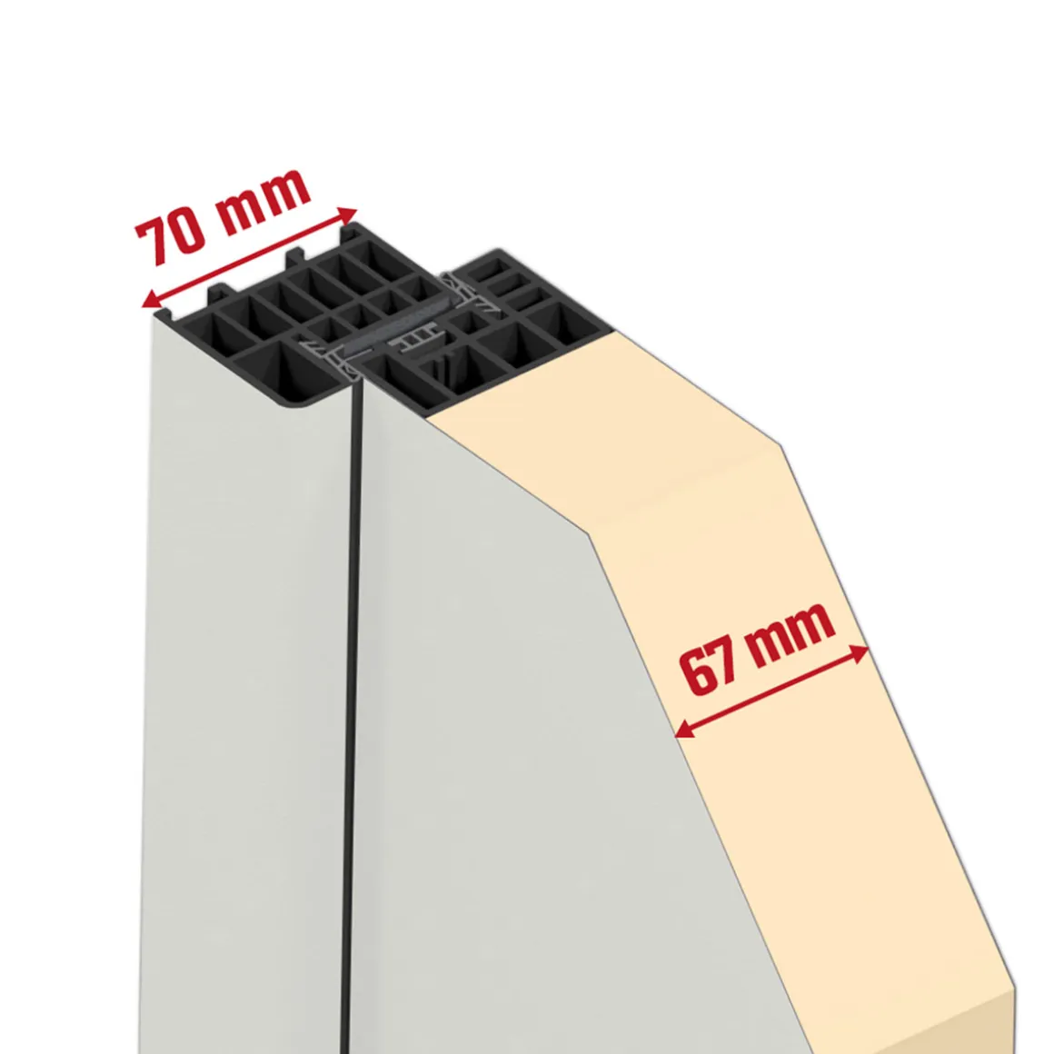 SplenDoor Sicherheits-Nebeneingangstuer NS4 RC2 88x198 Weiss rechts