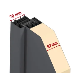 SplenDoor Sicherheits-Nebeneingangstuer NS4 RC2 98x198 Anthrazit rechts