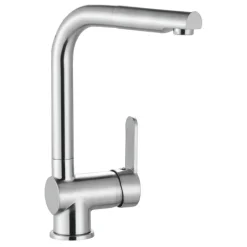 Spültischarmatur London Niederdruck mit herausziehbarem Auslauf Edelstahloptik