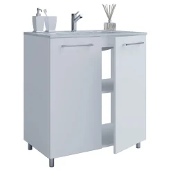 Stand-Waschplatz 80 cm 2-teilig 2 Türen weiß