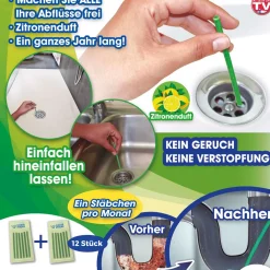 Starlyf Abflussreiniger Stäbchen Drain Sticks 12 Stück Zitronenduft