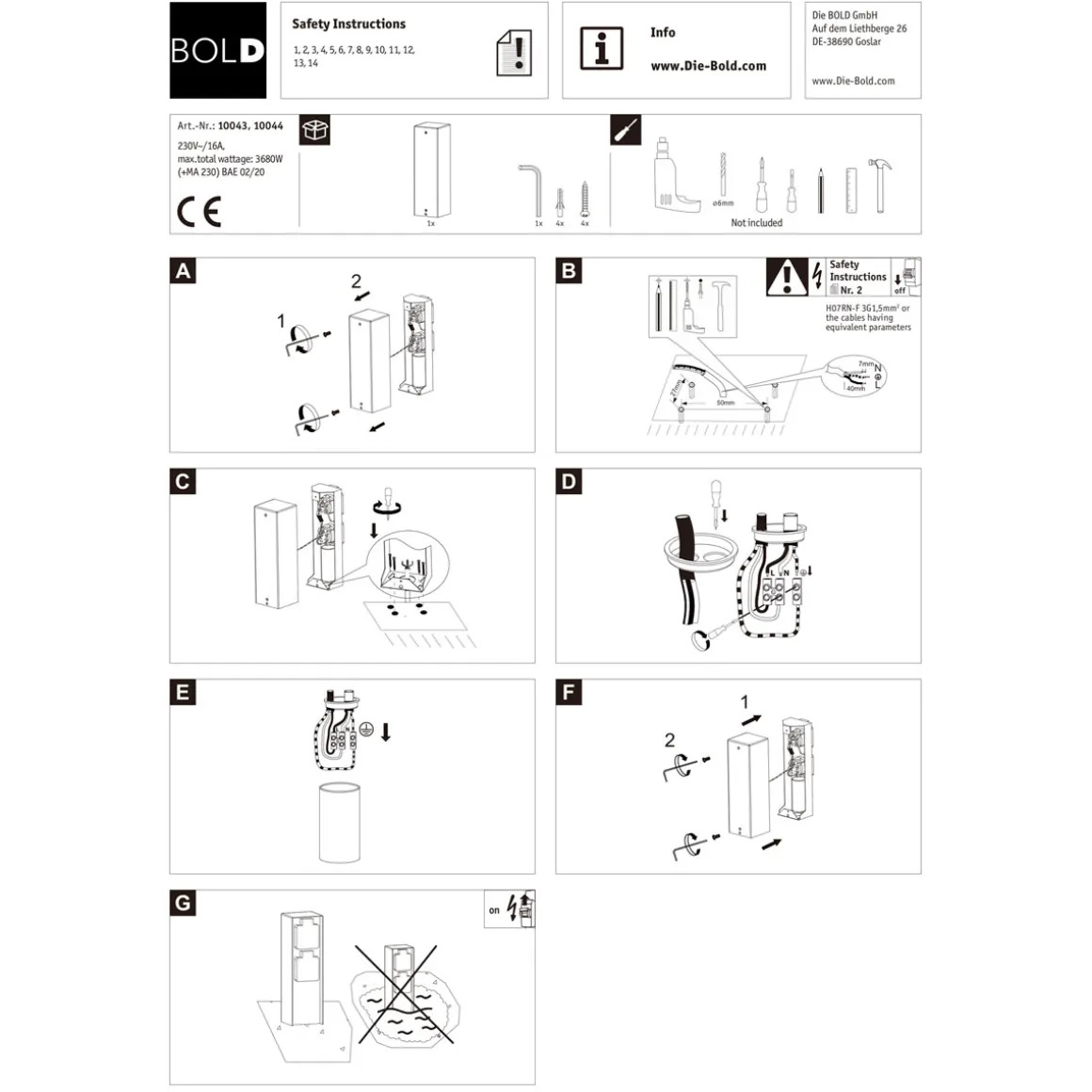 Steckdosensäule ORIO 2 fach IP44