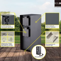 Steckdosensäule ORIO 4 fach IP44